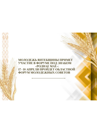 Молодежь Витебщины примет участие в форуме под знаком «Роднае маё»: 17–18 апреля пройдет областной форум молодежных советов